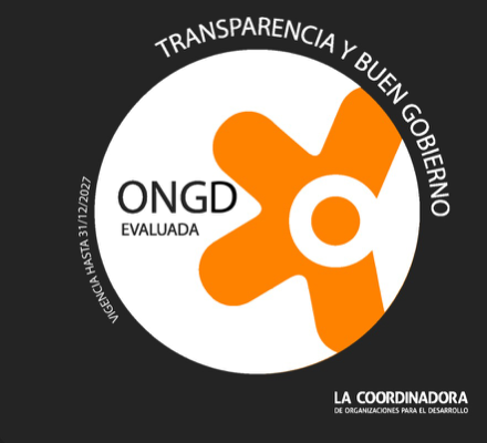 ONGD evaluada: sello de Transparencia y Buen Gobierno de La Coordinadora de ONGD, vigente hasta el 31/12/2027